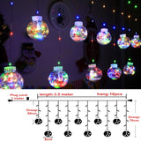 LED Curtain String Light Ball Santa Claus