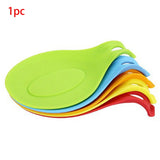 Kitchen Spoon Holders Fork Spatula Rack Shelf Organizer Plastic Spoon Rest Chopsticks Holder Non-slip Spoons Pad Kitchen Utensil