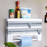 Wall-Mount Paper Towel Holder Kitchen Organizer Preservative Film Dispenser Sauce Bottle Storage Rack Wall Roll Paper Storage