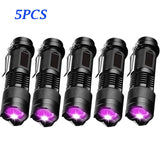 UV LED Flashlight Mini LED Torch 395nm Zoomable blacklight Wavelength Violet Light Pet Urine Scorpion Feminine hygiene Detector