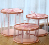 Transparent cake box three-in-one multi-size baking packaging 6 8 12 inch round cake box