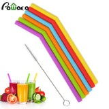 Reusable Silicone Straws Set