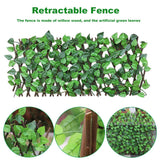 Retractable Artificial Garden Fence Expandable Faux Ivy Privacy Fence Wood Vines Climbing Frame Gardening Plant Home Decorations