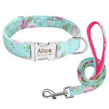 Dog Collar Custom Nylon Puppy Cat Dog Tag Collar Leash Pet Nameplate ID Collars Adjustable For Medium Large Dogs
