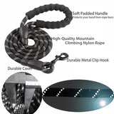 Large Dog Reflective Rope Durable Large Dog Leash Walking Big Dog Collar Strengthen Traction Harness Round Nylon Medium Dog Lead