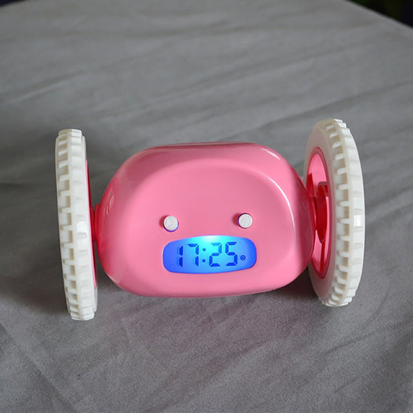 Wheels Alarm Clock with Backlit Extra Loud for Heavy Sleeper Adult or Kid Bedroom, Funny, Rolling, Run-away, Moving, Jumping