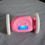 Wheels Alarm Clock with Backlit Extra Loud for Heavy Sleeper Adult or Kid Bedroom, Funny, Rolling, Run-away, Moving, Jumping