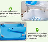 Prexo Kitchen 2 Layer Sink Dish Plate Drainer Drying Rack Wash Organizer with Tray Utensil Holder Basket (Color May Vary)
