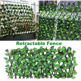 Retractable Artificial Garden Fence Expandable Faux Ivy Privacy Fence Wood Vines Climbing Frame Gardening Plant Home Decorations