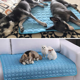 Pet Pad Summer Cooling Mat Dog Beds Mats Blue Pet Ice Pad Cool  Cold Silk Moisture-Proof  Cooler Mattress Cushion Puppy