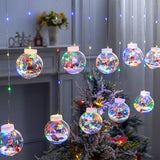 LED Curtain String Light Ball Santa Claus