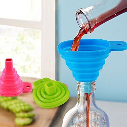 WHOLE MART® 100% Food Grade Silicone Collapsible Funnel,Funnel for Liquid Transfer As Oil,Water,Essential Oil,Shampoo,Sanitizer,Kitchen Tool Gadget