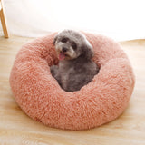 Donut Dog Bed Warm Soft Long Plush Pet Cushion