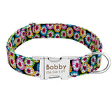 Dog Collar Custom Nylon Puppy Cat Dog Tag Collar Leash Pet Nameplate ID Collars Adjustable For Medium Large Dogs