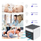 Mini USB Air Cooler Portable Air Conditioner Humidifier Purifier 7 Color Light Desktop Air Cooling Fan Air Cooler Fan for office