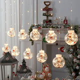 LED Curtain String Light Ball Santa Claus