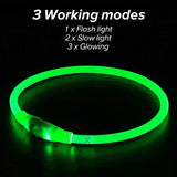 LED Dog Collar USB Charging Flashing Night Cat Collars Luminous Anti-Lost Avoid Car Accident Safety Pets Harnesses Leads