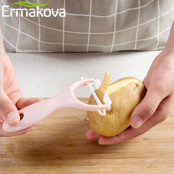 ERMAKOVA Ceramic Blade Fruit Vegetable Peeler Cutter Potato Apple Carrot Cucumber Peeler Fruit Ceramic Y Peeler Kitchen Gadget