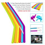 Reusable Silicone Straws Set