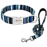Dog Collar Custom Nylon Puppy Cat Dog Tag Collar Leash Pet Nameplate ID Collars Adjustable For Medium Large Dogs