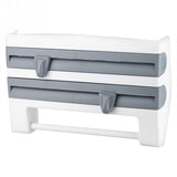 Wall-Mount Paper Towel Holder Kitchen Organizer Preservative Film Dispenser Sauce Bottle Storage Rack Wall Roll Paper Storage