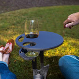 Portable Beer Wine Table with Foldable Round Desktop