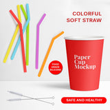 Reusable Silicone Straws Set