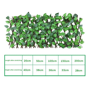 Retractable Artificial Garden Fence Expandable Faux Ivy Privacy Fence Wood Vines Climbing Frame Gardening Plant Home Decorations