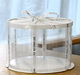 Transparent cake box three-in-one multi-size baking packaging 6 8 12 inch round cake box