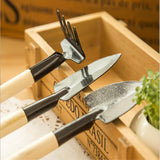 Mini Portable Gardening Tool Metal Head Shovel Rake Spade Plant Garden Soil Raising Flowers Wooden Handle Tool Set