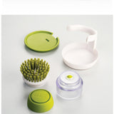 GQIYIBBEI 1PCS/Palm Scrub Dish Brush with Washing Up Liquid Soap Dispenser Storage Stand Kitchen Cleaning Tools Cleaning Brush