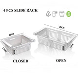 Kitchen Refrigerator Organizer Basket Container Drawner Adjustable Storage Box Retractable Drawer Space Saver Slide Fridge Rack