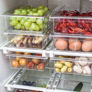 Kitchen Refrigerator Transparent Organizer Bin Storage Box Compartment Refrigerator Drawer Fridge Storage Bin Containers