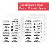 Waterproof Transparent Food Label Stickers Self-Adhesive Resistant Home Kitchen Pantry Stickers Organization Label